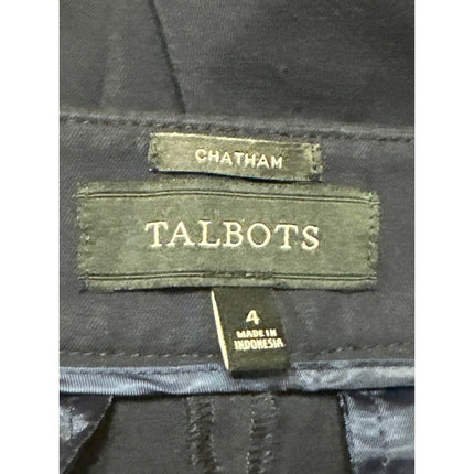Talbots Chatham Women's Black Mid Rise Straight Leg Trousers Dress Pants Size 4