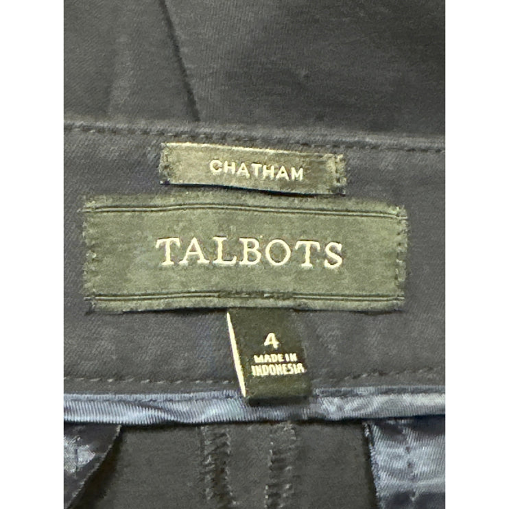 Talbots Chatham Women's Black Mid Rise Straight Leg Trousers Dress Pants Size 4