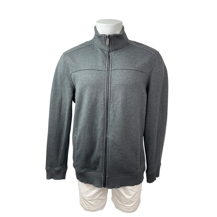 APT.9 Men's Dark Gray Fleece Long Sleeve Full Zip Stand Collar Sweater Top Sz L