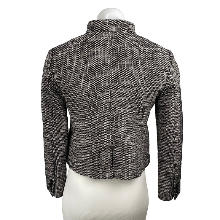 Ann Taylor LOFT Gray Textured Long Sleeve Single Breasted Blazer Coat Jacket 0