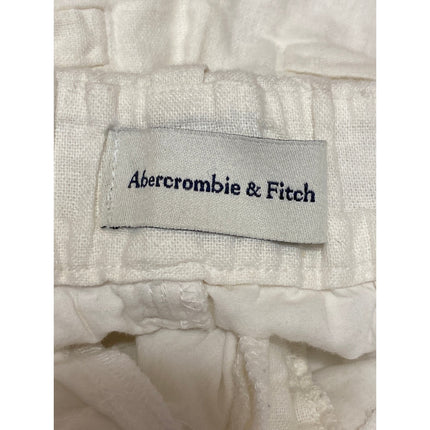 Abercrombie & Fitch White Linen Pleated Palazzo Wide Leg Trousers Dress Pants XS