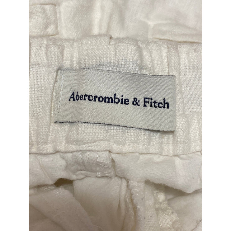 Abercrombie & Fitch White Linen Pleated Palazzo Wide Leg Trousers Dress Pants XS