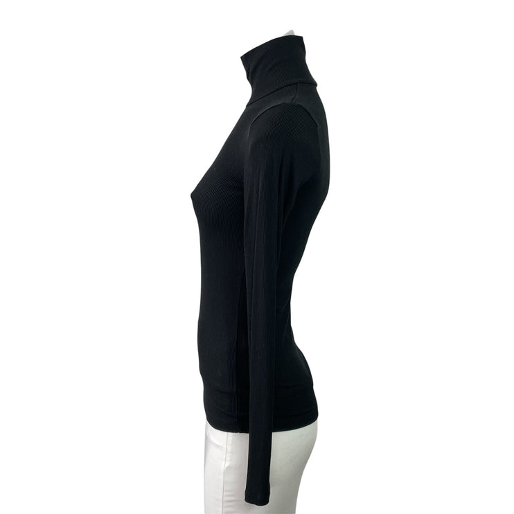 Aritzia Wilfred Women's Black Turtleneck Ribbed Knit Long Sleeve Sweater Top S
