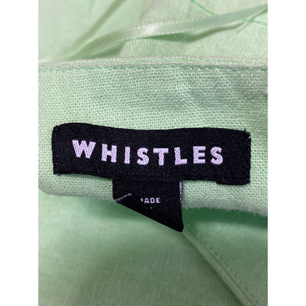 Whistles Green Sleeveless One Shoulder Open Back Midi A-Line Bodycon Dress Sz 8