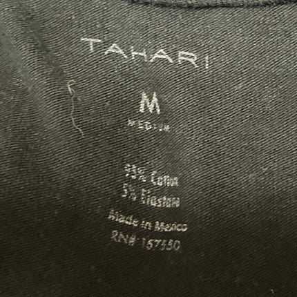 Tahari Men Black Camo Logo Graphic Short Sleeve Crew Neck T Shirt Tee Top Size M