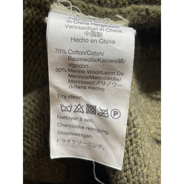 Madewell Women's Green Merino Wool Long Sleeve Slit Mock Neck Sweater Top Size S