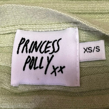 Princess Polly Emelie Green Wrap V-Neck Sleeveless Knit Mini Bodycon Dress XS/S