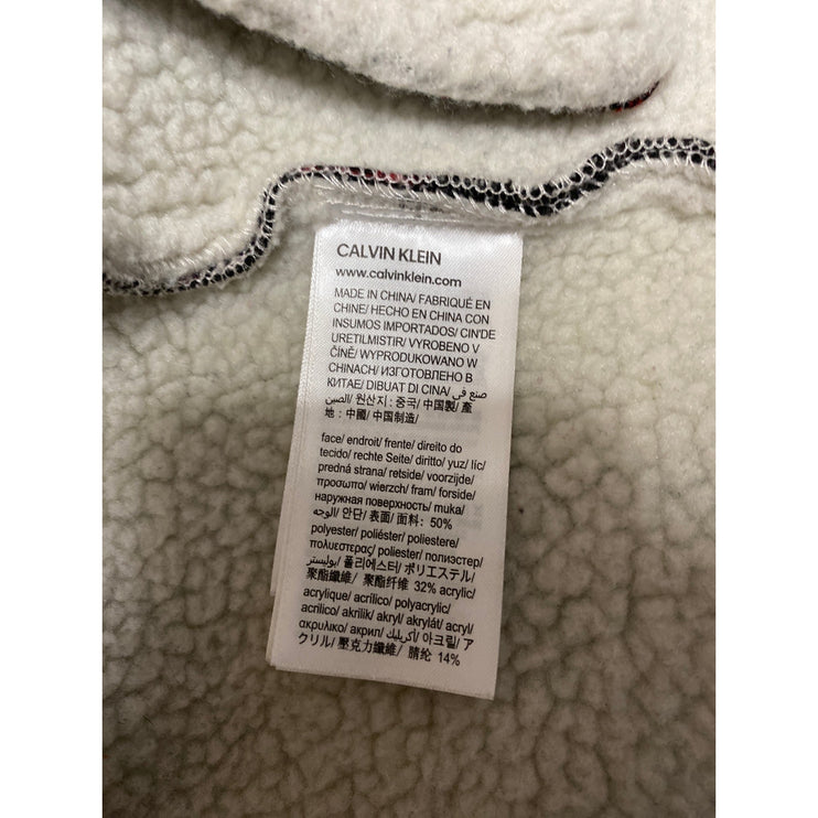 Calvin Klein Jeans Men's Plaid Fleece-Lined Snap Long Sleeve Chore Jacket Size M