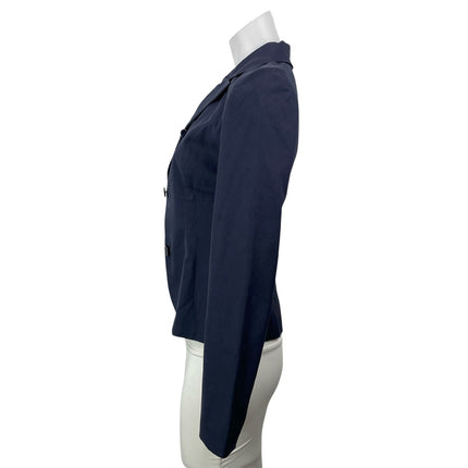 ALFIE Dark Blue Long Sleeves Peplum Hem Single Breasted Blazer Coat Jacket Sz XS