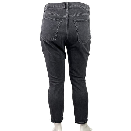 Abercrombie & Fitch The 90s Slim Straight High Rise Black Denim Jeans Size 34