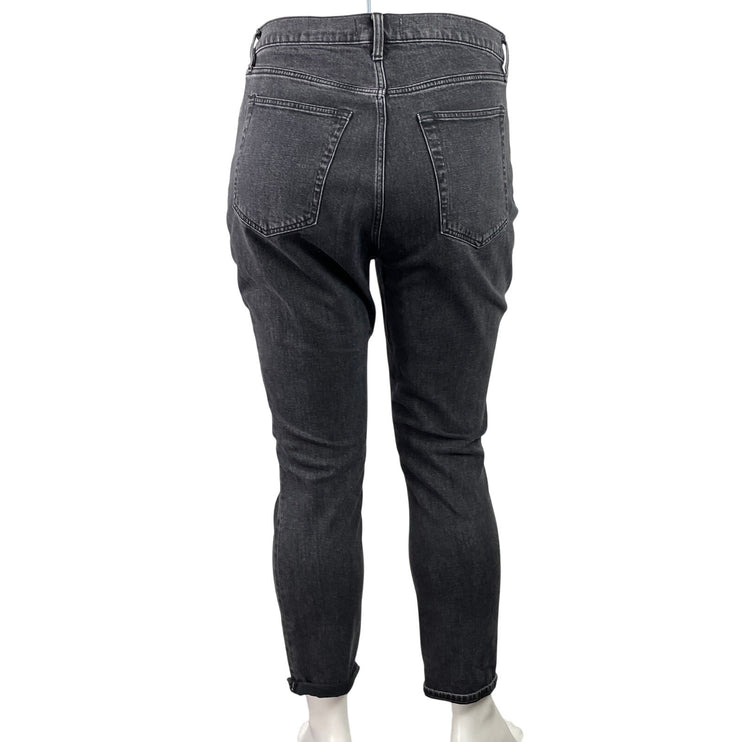 Abercrombie & Fitch The 90s Slim Straight High Rise Black Denim Jeans Size 34