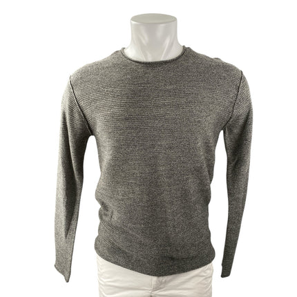 H&M Men's Gray Crew Neck Long Sleeve Knit T Shirt Tee Basic Sweater Top Size XS