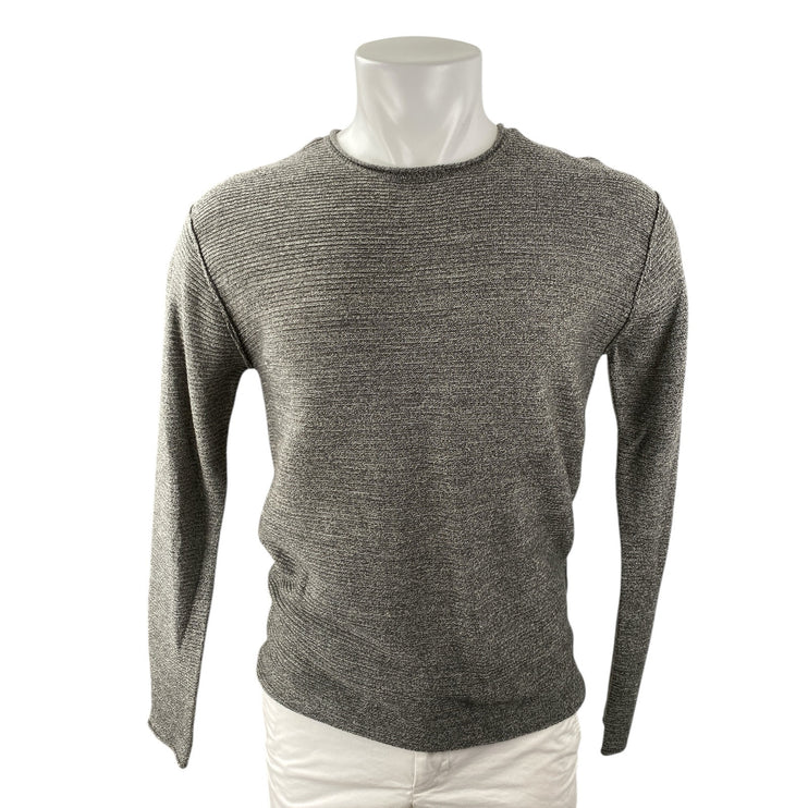 H&M Men's Gray Crew Neck Long Sleeve Knit T Shirt Tee Basic Sweater Top Size XS