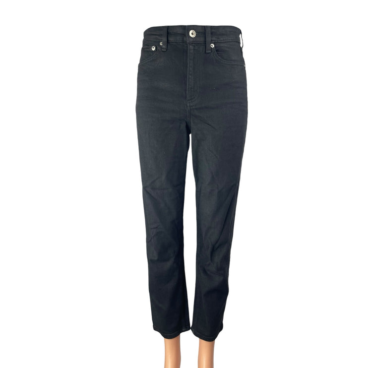 Rag & Bone Women's Black High Waisted Straight Leg Denim Jeans Pants Size 25