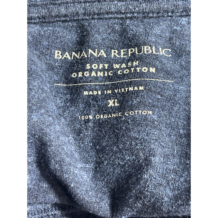 Banana Republic Men's Blue Soft Wash Long Sleeve Henley T Shirt Tee Top Size XL