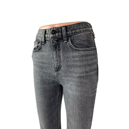 Rag & Bone Women's Black Washed High Rise Flared Bootcut Denim Jeans Size 25