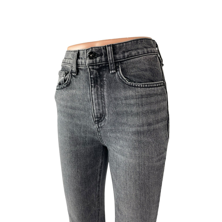 Rag & Bone Women's Black Washed High Rise Flared Bootcut Denim Jeans Size 25