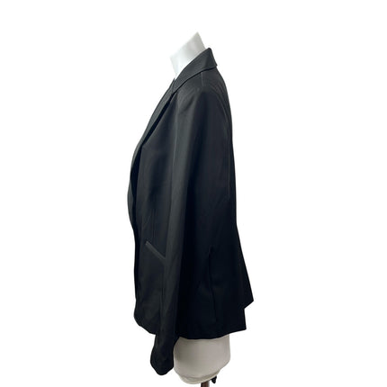 Camila Women's Black Long Sleeve Notch Lapel One Button Blazer Coat Jacket Sz 12