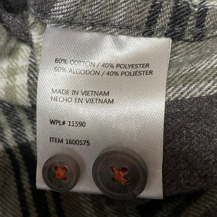 Weatherproof Vintage Men's Gray Plaid Check Long Sleeve Button Down Shirt Size L