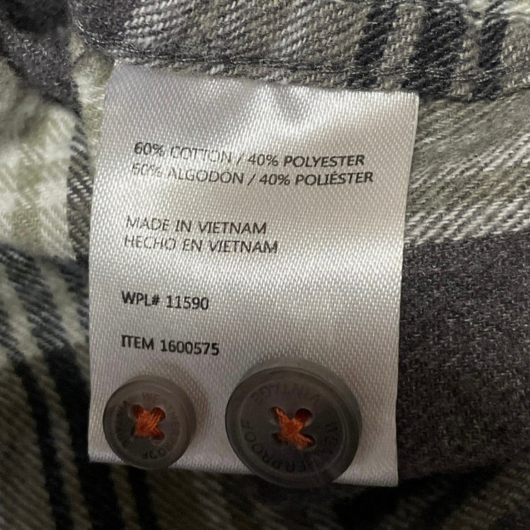 Weatherproof Vintage Men's Gray Plaid Check Long Sleeve Button Down Shirt Size L