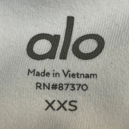 Alo Yoga Sheila White High Rise Mesh Workout Athletic Leggings Pants Size XXS