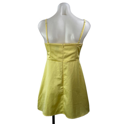 Princess Polly Della Womens Yellow Sleeveless Silky Camisole A-line Mini Dress 6
