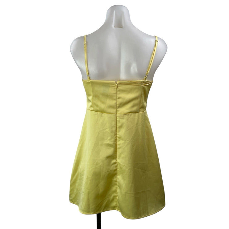 Princess Polly Della Womens Yellow Sleeveless Silky Camisole A-line Mini Dress 6