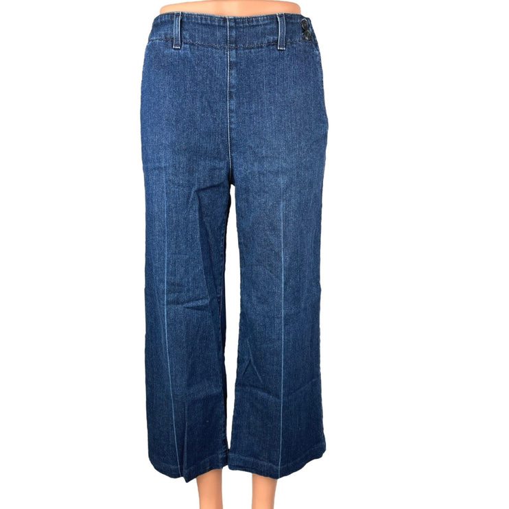 Adriano Goldschmied Juliette Blue Nautical Wide Leg Crop Trouser Jeans Pants 27