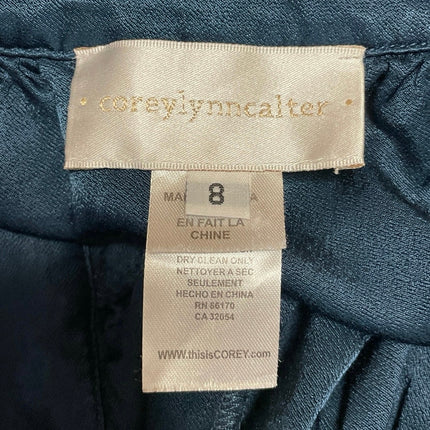 Anthropologie Corey Lynn Carter Angelica Blue Drape Tapered Harem Pants Size 8