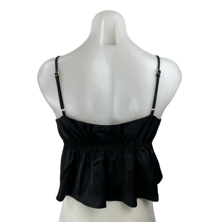 Princess Polly Arizone Lace Women's Black Sleeveless Tie Crop Cami Tank Top Sz 2