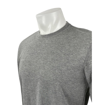 BYLT Men's Gray Long Sleeve Crew Neck Waffle Knit Thermal T Shirt Tee Top Size M