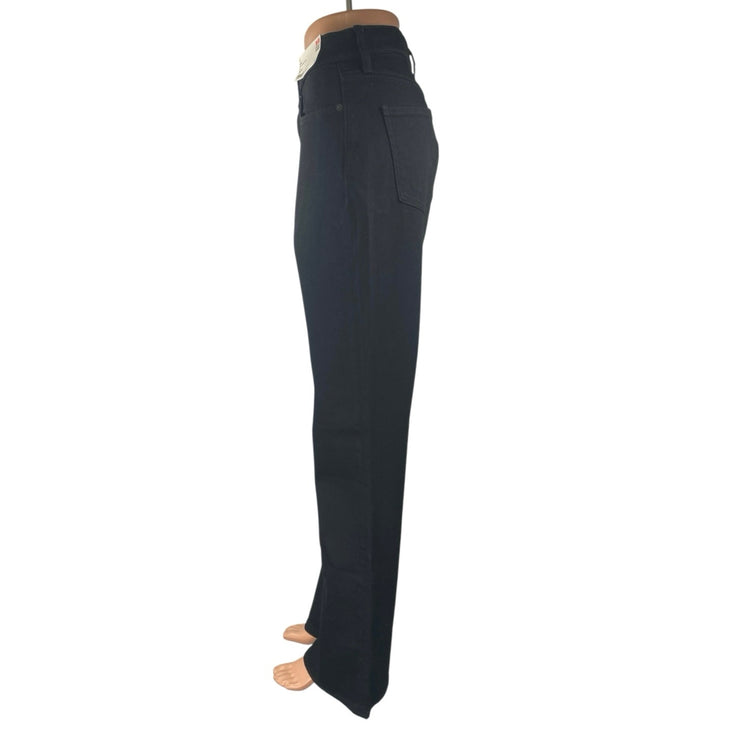 NEW Uniqlo Women's Black High Waist Slim Flared Bootcut Denim Jeans Pants Sz 30