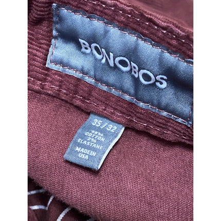 Bonobos Men's Red Maroon Straight Leg Trouser Chino Khaki Pants Size 35x32