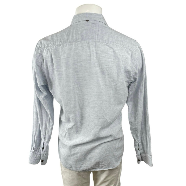 Kenny Flowers Men's Light Blue Long Sleeve Pocket Button Down Shirt Top Size M