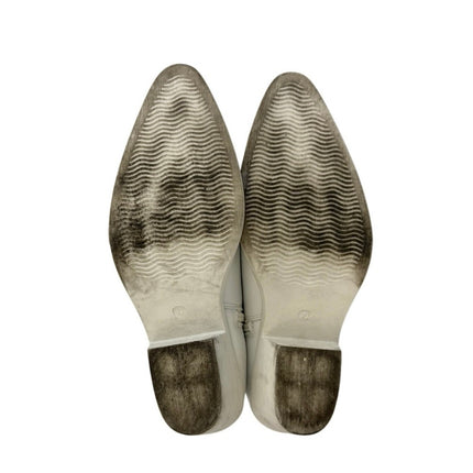 ILV Women's White Embroidered Pointed Toe Slip On Cowboy Western Boots Size 10