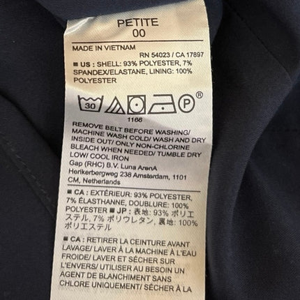 Banana Republic Blue Pin Striped Belted Slit Knee Length Straight Pencil Skirt 0