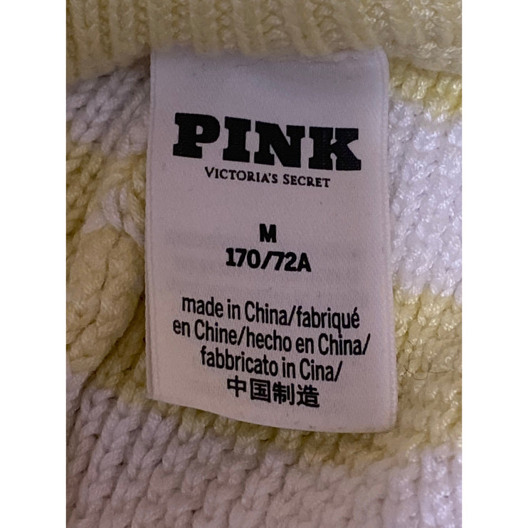 Pink Victoria's Secret Yellow White Striped Knit High Rise Beach Mini Short Sz M