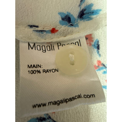 Magali Pascal White Multicolor Floral Short Sleeve Tie Front A Line Mini Dress S