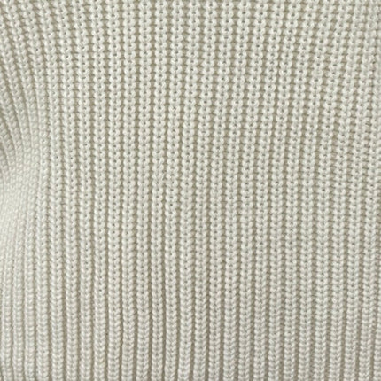 Women's Off White Ribbed Knit Sleeveless V Neck Cami Camisole Tank Top Size M