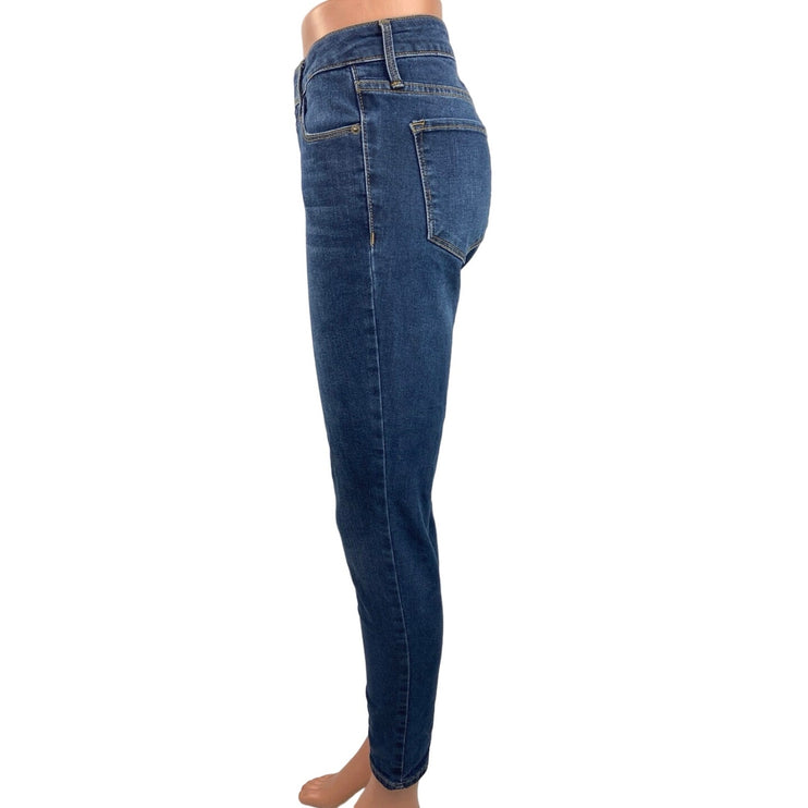 Old Navy Blue Rockstar Skinny Mid-Rise Medium Wash Crop Ankle Denim Jeans Size 6