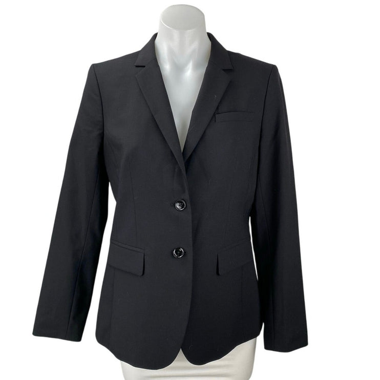 Banana Republic Long & Lean Black Button Long Sleeve Blazer Coat Jacket Size 6