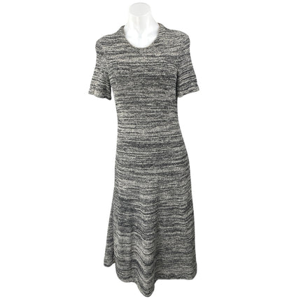 Paul Smith Gray Silk Wool Knit Short Sleeve Midi Maxi A-Line Sweater Dress Sz S