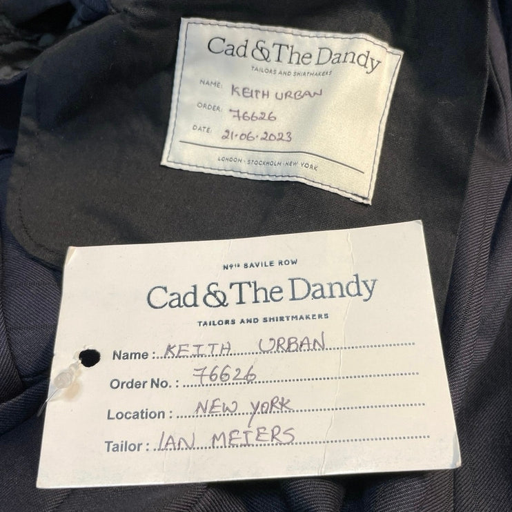 NEW Cad & The Dandy Men's Black Pinstriped Blazer Vest Pants 3 Piece Suit Set M