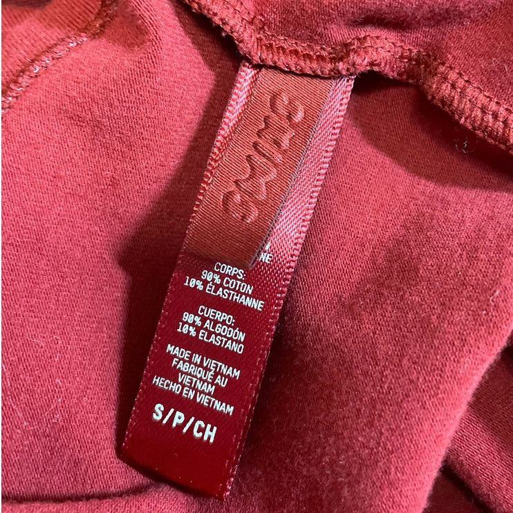 Skims Women's Red Mock Neck Long Sleeve Slim Jersey Tee T-Shirt Blouse Top Sz S