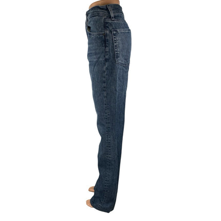 Zara Women's Blue High Waisted Medium Wash Straight Leg Denim Jeans Size 4