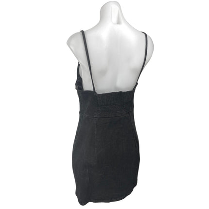 Zara Women's Black Sleeveless Cami Camisole Mini Tank Denim Jean Dress Size L