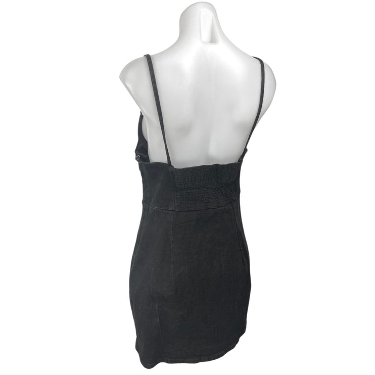 Zara Women's Black Sleeveless Cami Camisole Mini Tank Denim Jean Dress Size L