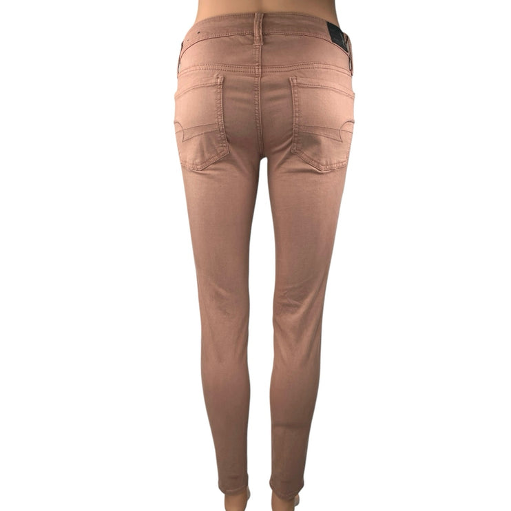 American Eagle Outfitters Pink Skinny Low Rise Super Stretch Jegging Pants Sz 2