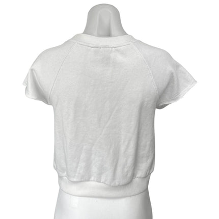 Volcom Stone Women's White Red Graphic Print Short Sleeve Crop T Shirt Tee Top M