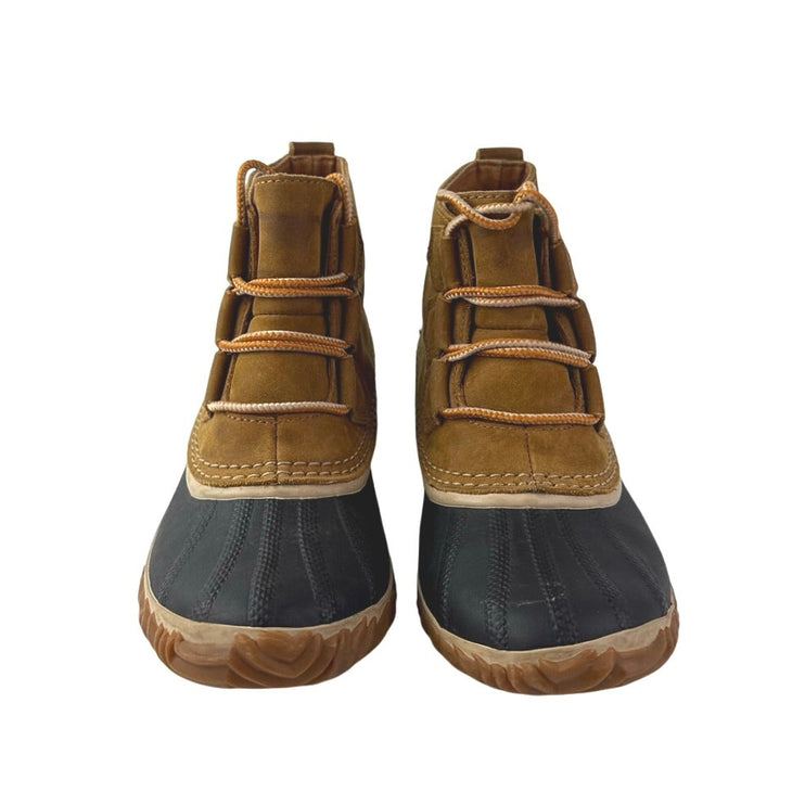 Sorel Out N About Women's Brown Suede Leather Lace Up Ankle Duck Boots Size 7